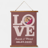 HOUD MET UW FOTO- EN TEKST-INDELING HANGEND WANDKLEED (Voorkant)