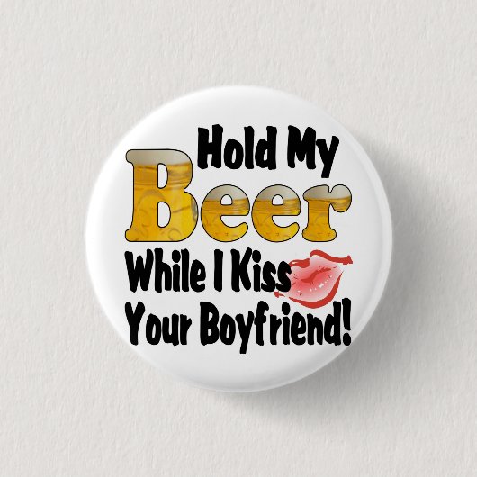 Houd mijn Bier BoyVrieslips vast Ronde Button 3,2 Cm (Voorkant)