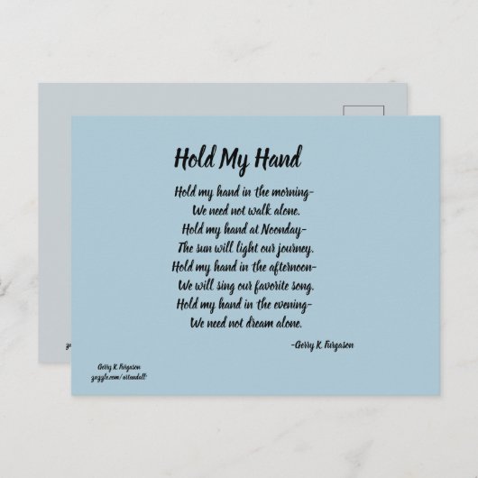 HOUD MIJN HAND BRIEFKAART (Voorkant / Achterkant)