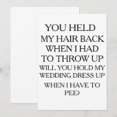 Houd mijn klep omhoog terwijl ik plaag | BRIDAL PA Kaart (Voorkant / Achterkant)