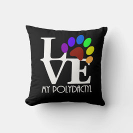 HOUD Mijn polydactylus (witte tekst) Kussen