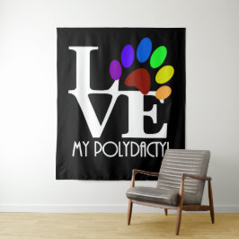 HOUD Mijn polydactylus (witte tekst) Wandkleed