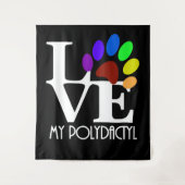 HOUD Mijn polydactylus (witte tekst) Wandkleed (Voorkant)