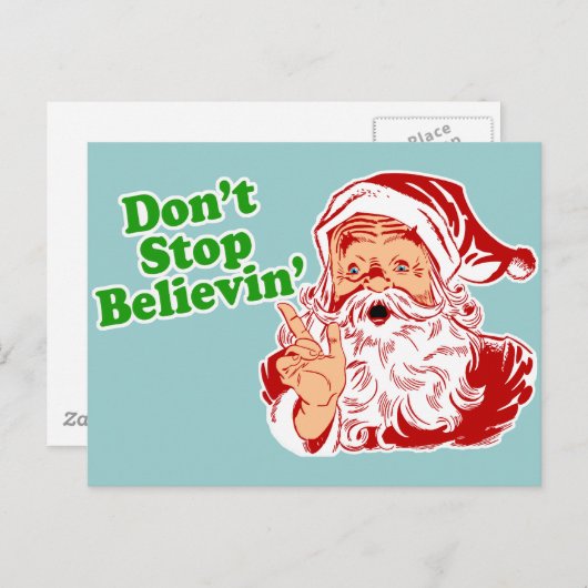 Houd niet op gelovend in Kerstman Feestdagenkaart (Voorkant / Achterkant)