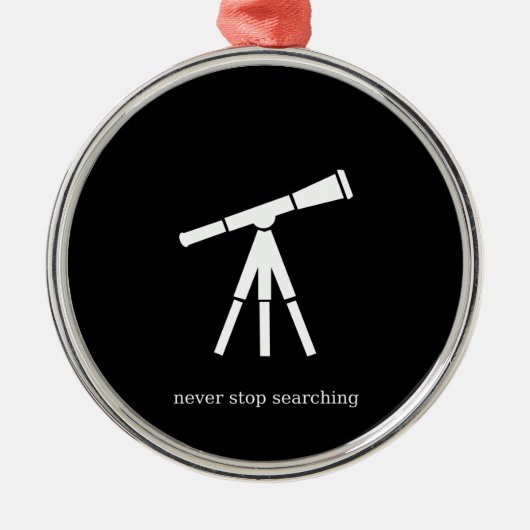 Houd nooit op zoekend Telescoop Metalen Ornament (Voorkant)