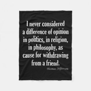 Houd nooit rekening met verschillen in politiek, r fleece deken