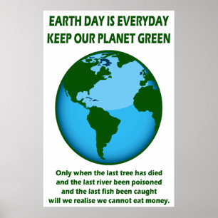 HOUD ONZE PLANEET GROEN POSTER