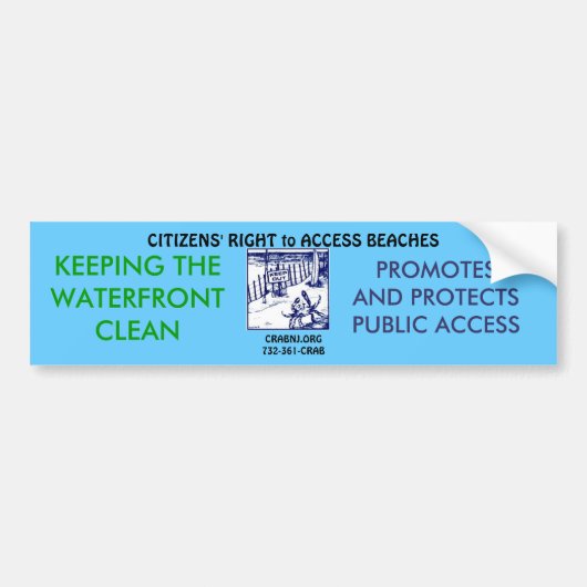 Houd onze waterfront schoon bumpersticker (Voorkant)