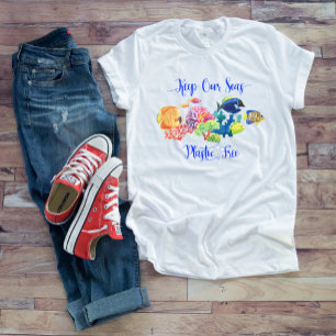 Houd onze zeeën Plasticvrij Vis Koraal Oceaan T-shirt