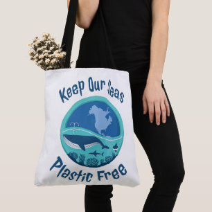 Houd onze Zeeen vrij van plastic - Grote Canvas ta Draagtas