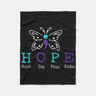 Houd op Hope Semicolon Gift Zelfmoordpreventie AWA Fleece Deken