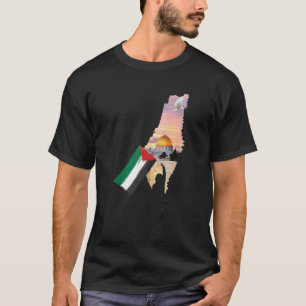 Houd Palestina Vlag Palestijnen Kaart Jeruzalem's T-shirt