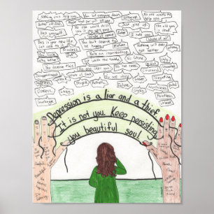 Houd persisterend (depressie) 8,5 x 11 poster