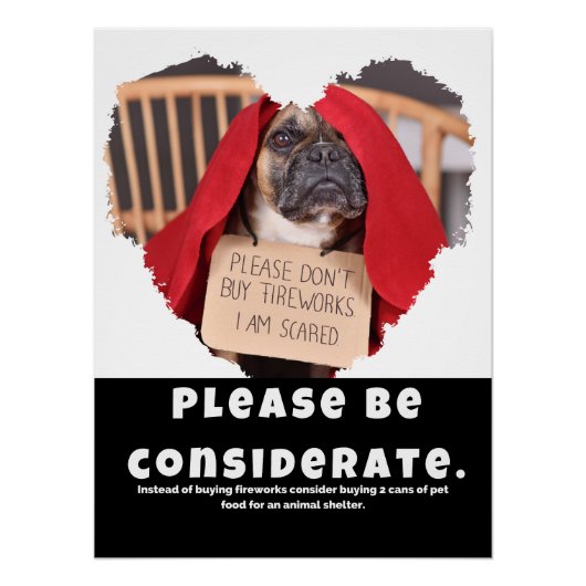 Houd rekening met de veiligheid van vuurwerkhonden perfect poster (Voorkant)