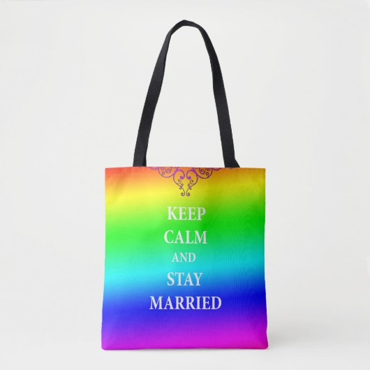 Houd rustig en blijf getrouwd All-Over-Print Canva Tote Bag (Voorkant)