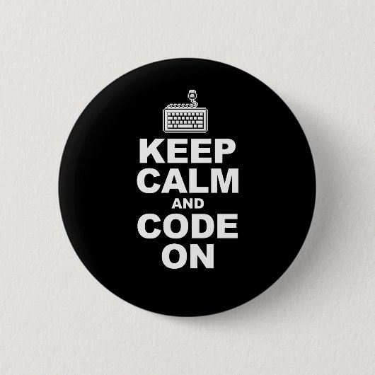 Houd rustig en code op ronde button 5,7 cm (Voorkant)