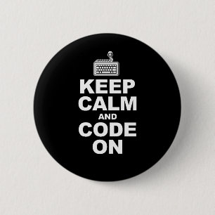 Houd rustig en code op ronde button 5,7 cm