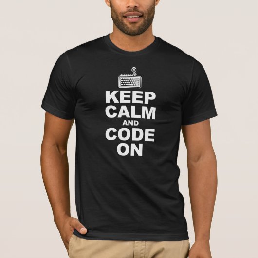 Houd rustig en code op t-shirt (Voorkant)
