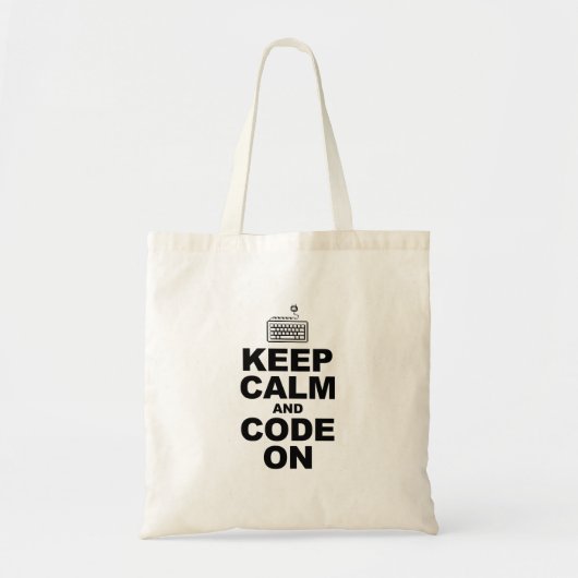 Houd rustig en code op tote bag (Voorkant)