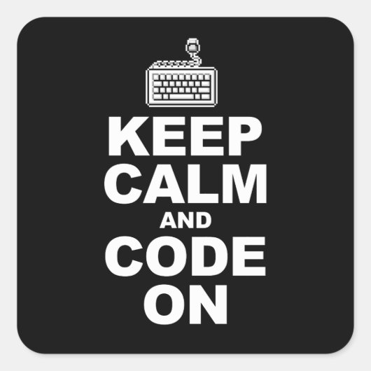 Houd rustig en code op vierkante sticker (Voorkant)