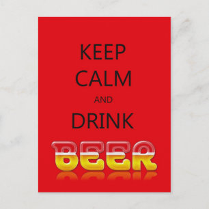 Houd rustig en drink bier briefkaart