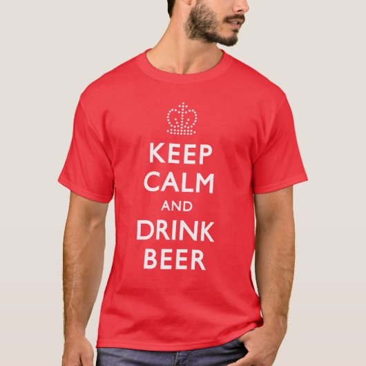 Houd rustig en drink bier t-shirt (Voorkant)