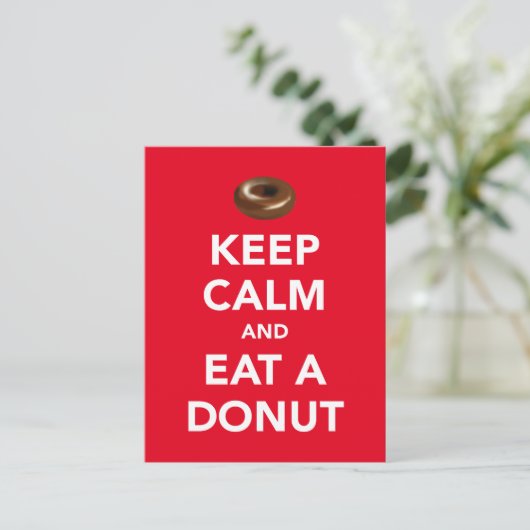 Houd rustig en eet een donut briefkaart op (Staand voorkant)