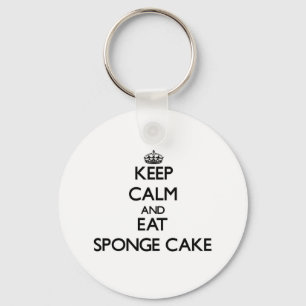 Houd rustig en eet Sponge Cake Sleutelhanger
