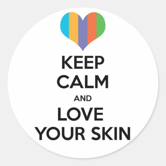 Houd rustig en houd van je huid R+F Ronde Sticker (Voorkant)