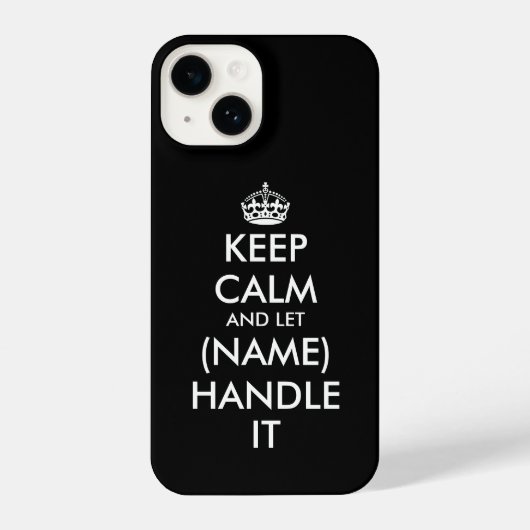Houd rustig en laat (naam) het grappig aanpakken iPhone hoesje (Achterkant)