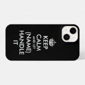 Houd rustig en laat (naam) het grappig aanpakken iPhone hoesje (Achterkant horizontaal)