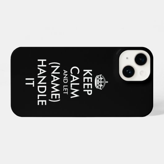 Houd rustig en laat (naam) het grappig aanpakken iPhone hoesje (Achterkant horizontaal)