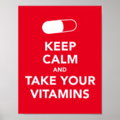 Houd rustig en neem uw vitaminen poster in (Voorkant)