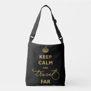 Houd rustig en reis ver handschrift Blackd Crossbody Tas