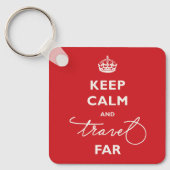 Houd rustig en reis ver handschrift rood sleutelhanger (Voorkant)