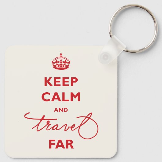 Houd rustig en reis ver handschrift rood sleutelhanger (Achterkant)