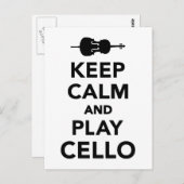 Houd rustig en speel Cello Briefkaart (Voorkant / Achterkant)
