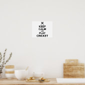 Houd rustig en speel cricket poster (Keuken)
