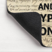 Houd rustig en typ op muismat (Hoek)