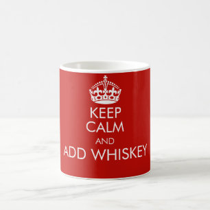 Houd rustig en voeg whisky-mok toe koffiemok