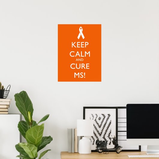 Houd rustig en wees voorzichtig met MS - multiple  Poster (Thuiskantoor)