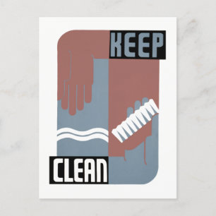 Houd schoon briefkaart