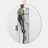 Houd strakke boomchirurg vast keramisch ornament (Links)