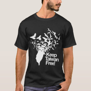 Houd Taiwan vrij met vredesvogels die T-Shi uitvli T-shirt