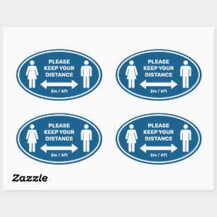Houd uw Afstand Classic Ronde Sticker