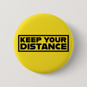 Houd uw afstand ronde button 5,7 cm