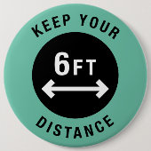 Houd uw afstand ronde button 6,0 cm (Voorkant)