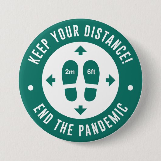 Houd uw afstand ronde button 7,6 cm (Voorkant)