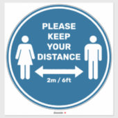 Houd uw afstand sticker (Vel)