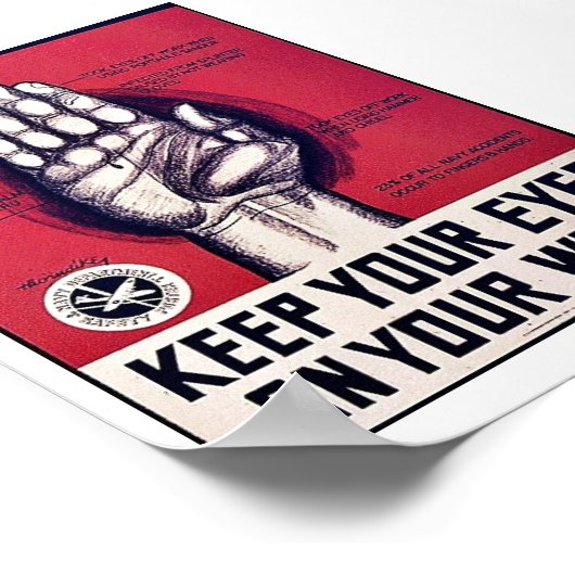 Houd uw ogen op uw werk poster (Hoek)